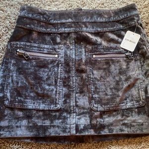 New Free people dust to dust brow velvet skirt size 4